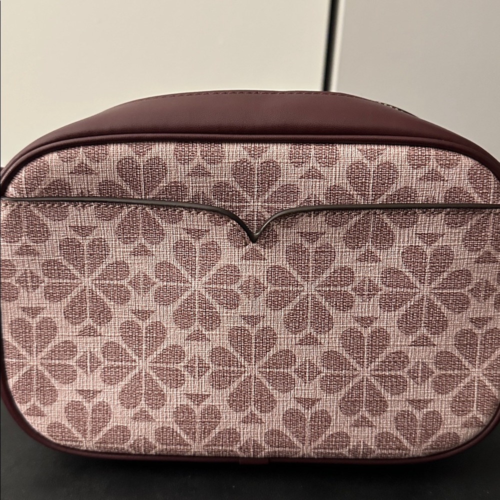 Kate Spade Maroon and Pink Floral Cosmetic Bag - Picture 5 of 11